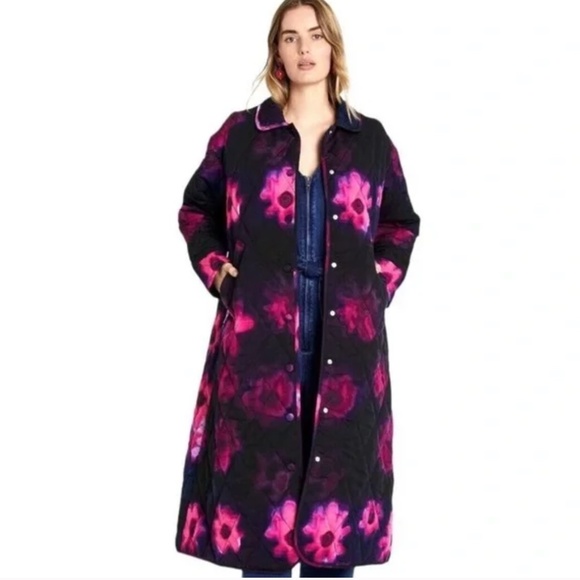 Rachel Comey x Target Smudge Floral Quilted Coat M - Picture 1 of 8